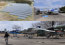 太陽光発電所の空撮写真と航空自衛隊百里基地の写真
